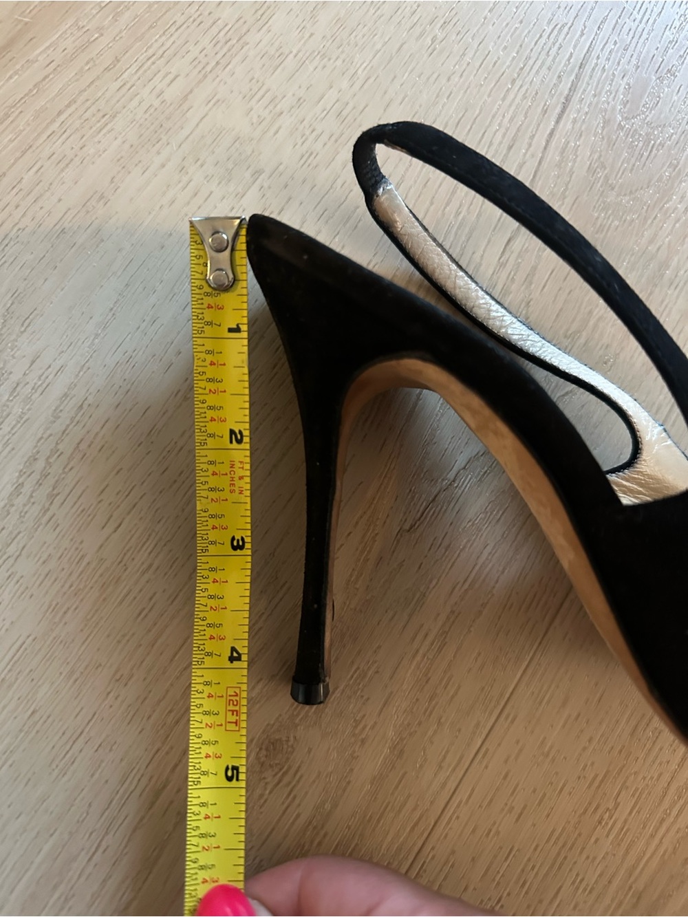 Manolo Blahnik 100MM Black Suede Slingback Pointed Pumps (38 EU) - Picture 5 of 5